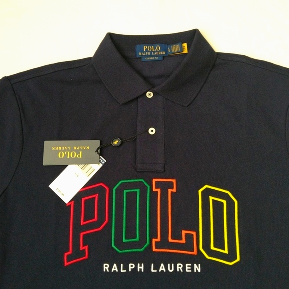 Polo Ralph Lauren men's classic fit mesh navy polo shirt with big logo - Picture 2 of 8